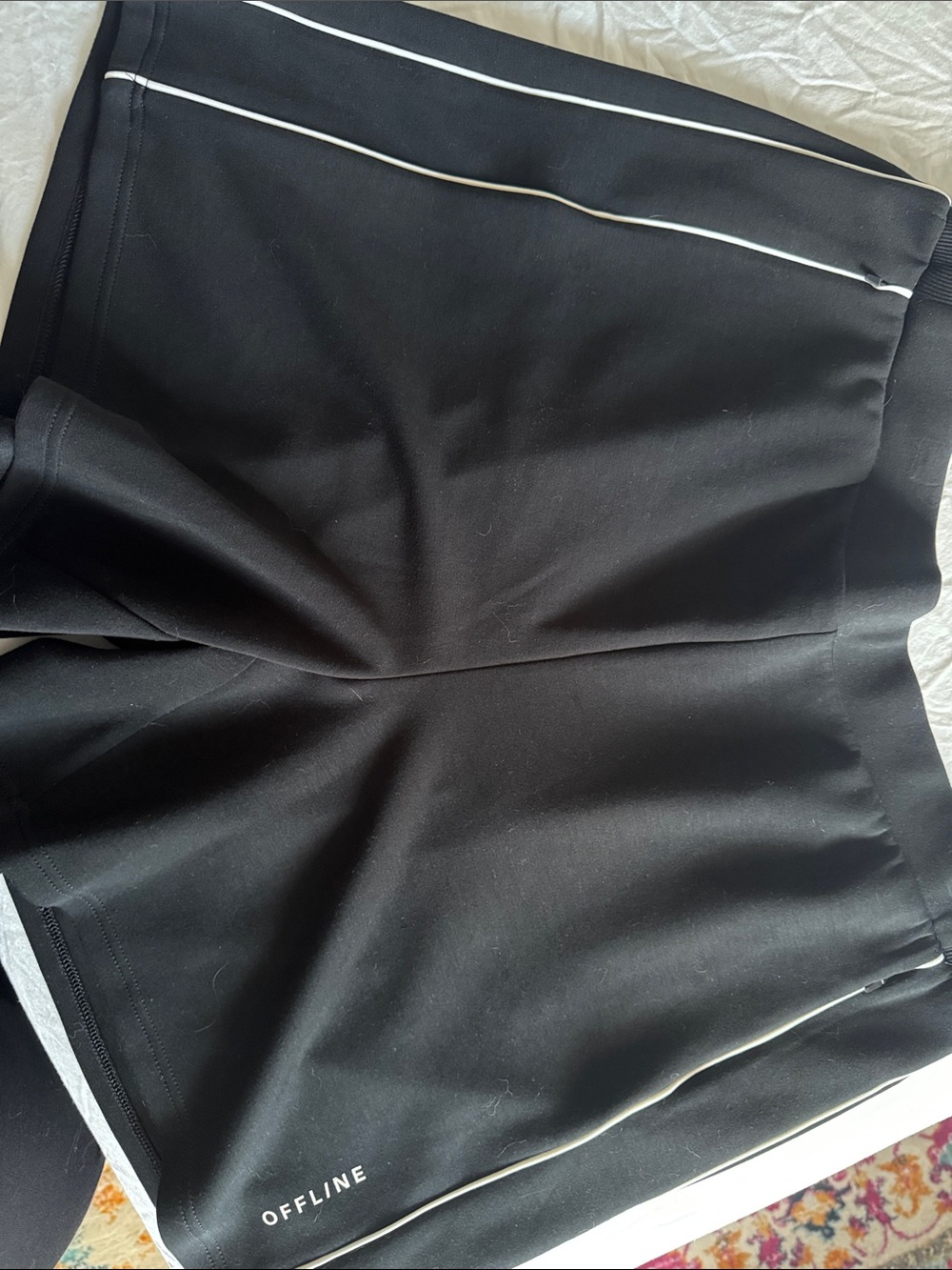 OFFLINE Black Athletic Shorts with Contrasting Piping